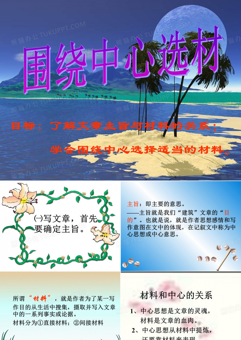 围绕中心选材