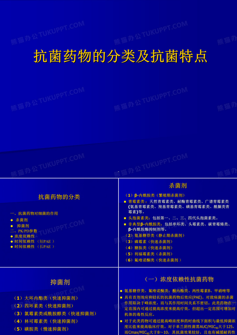 抗菌药物的分类及抗菌特点