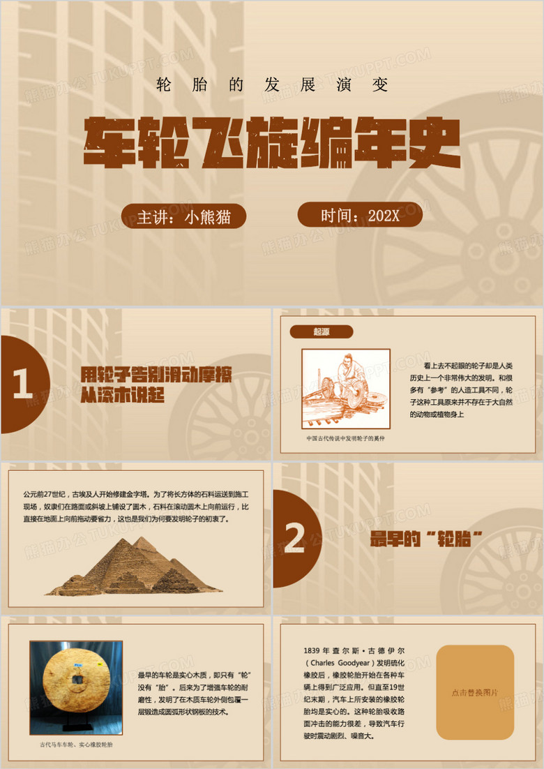 汽车轮胎发展史ppt模板
