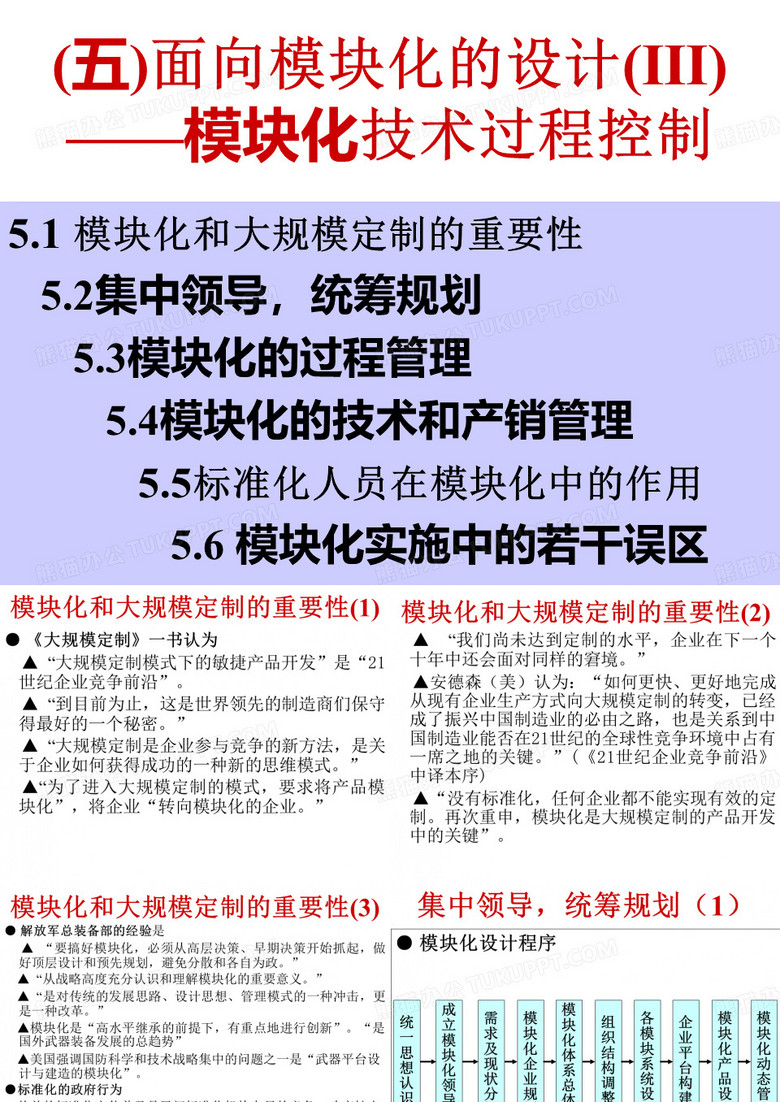 经典实用有价值企业管理培训课件：模块化技术过程控制(模块化设计系列培训资料之五)