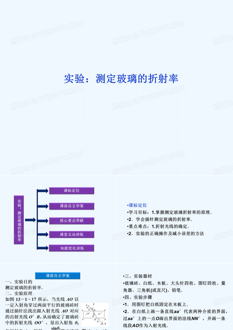 2021高二物理 第13章_实验：测定玻璃的折射率_课件（人教版选修3-4）