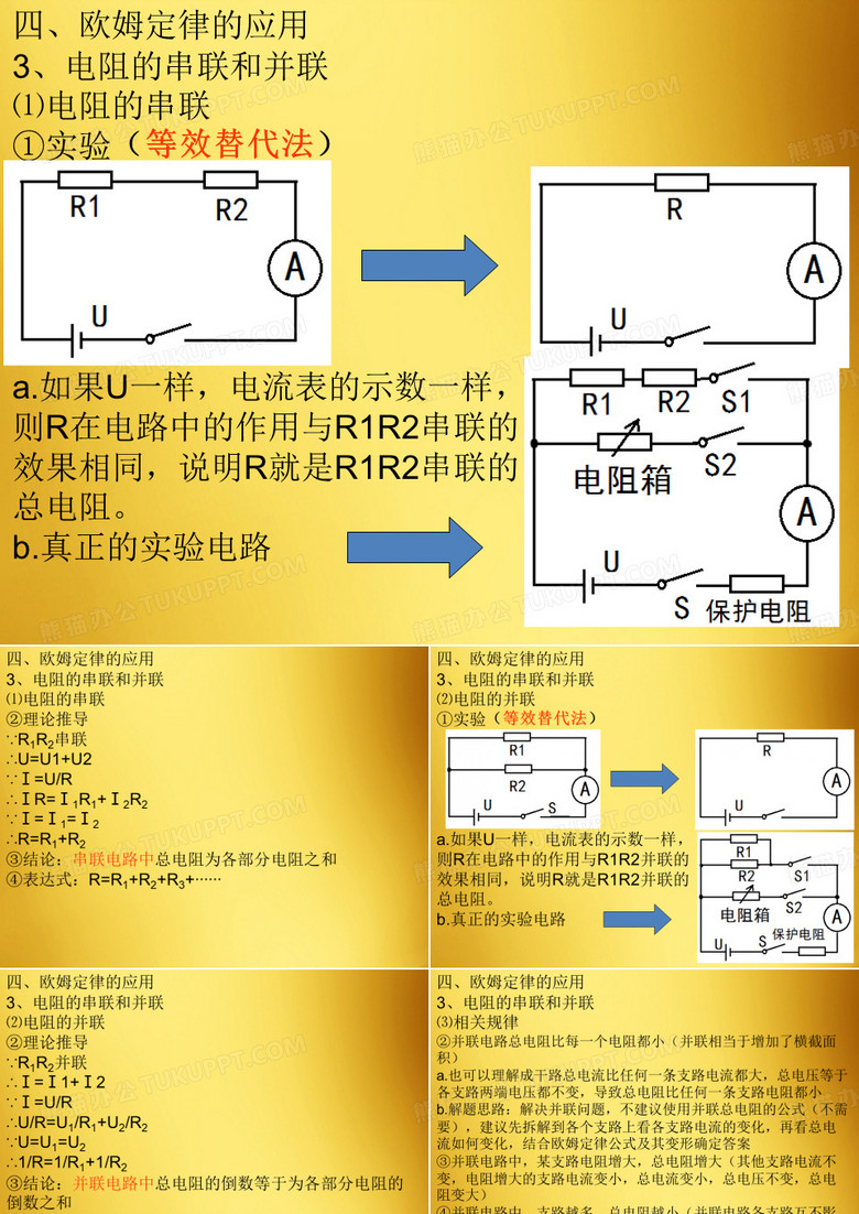 九年级物理14.4欧姆定律的应用 复习课件