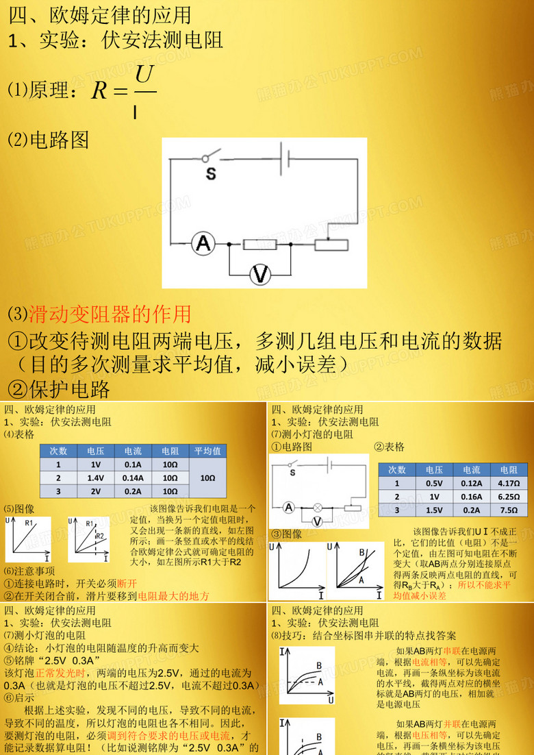 九年级物理14.4欧姆定律的应用 复习课件_2