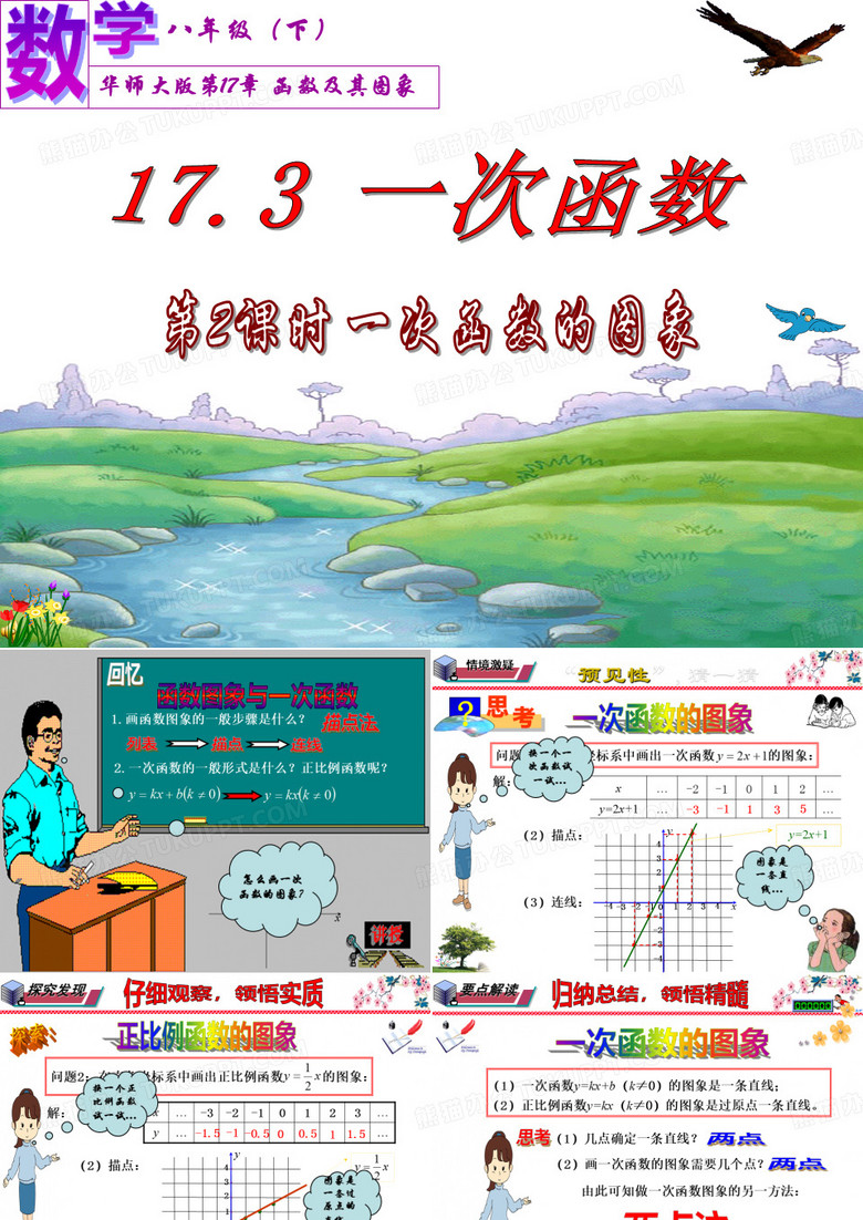 17.3.2 一次函数(第2课时)一次函数的图象1(华东师大版)(共22张PPT)