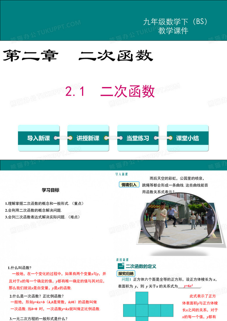 北师大版九年级数学下册《二次函数》课件