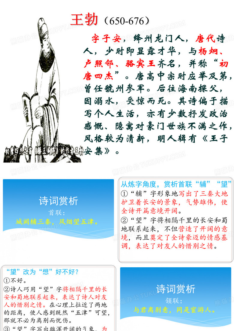 《送杜少府之任蜀州》 复习课件