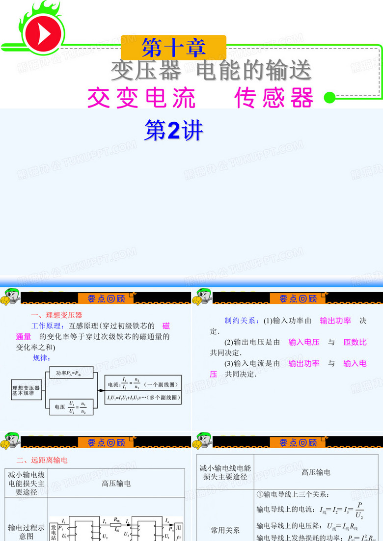 2022届湖南人教版学海导航新课标高中总复习（第1轮）物理：第10章_第2讲_变压器_电能的输送