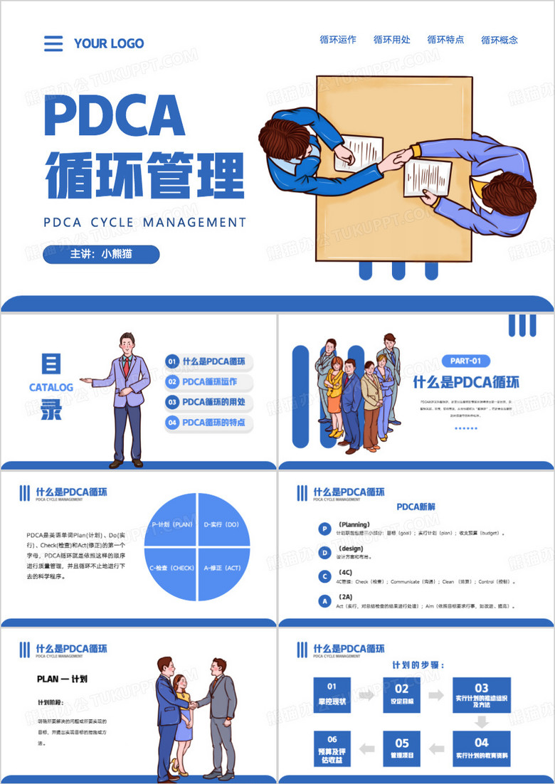 PDCA循环管理公司培训PPT模板