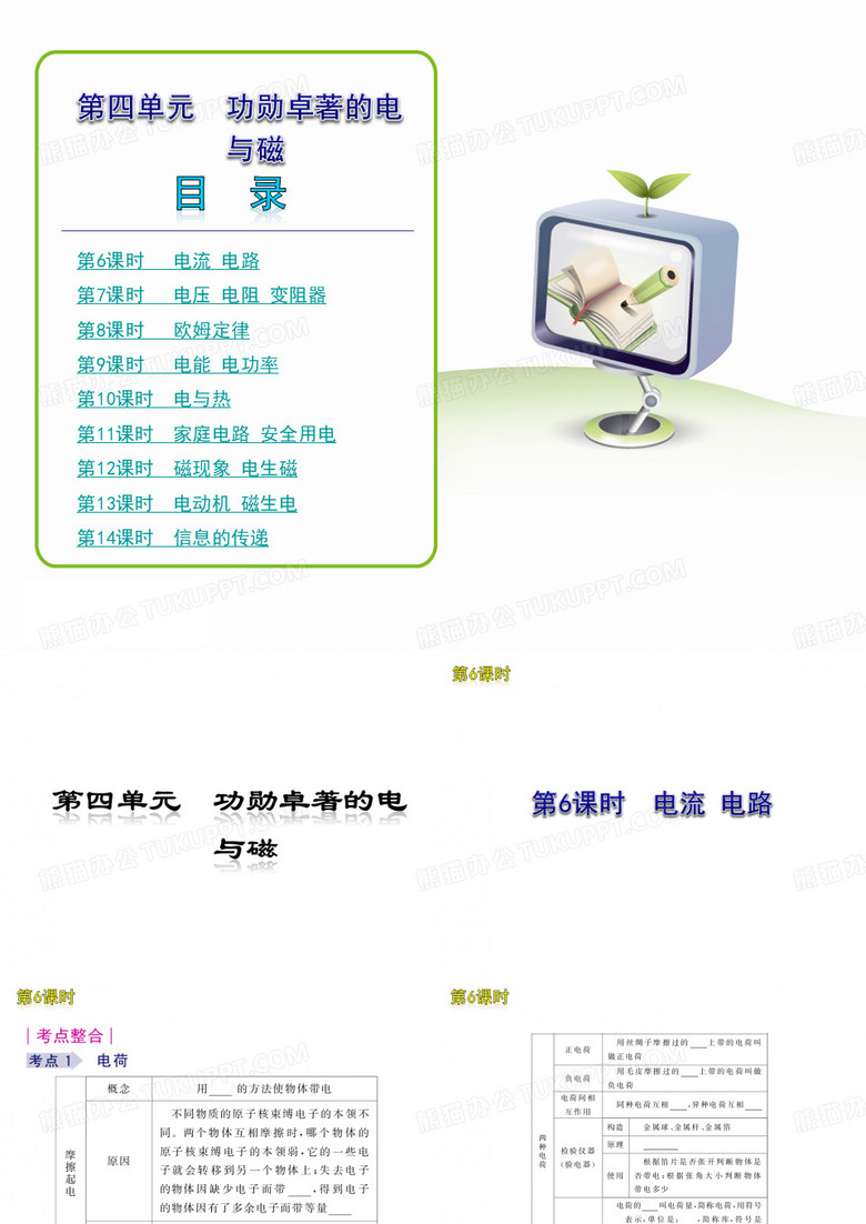 中考复习方配套课件-人教版-第四单元-功勋卓著的电与磁