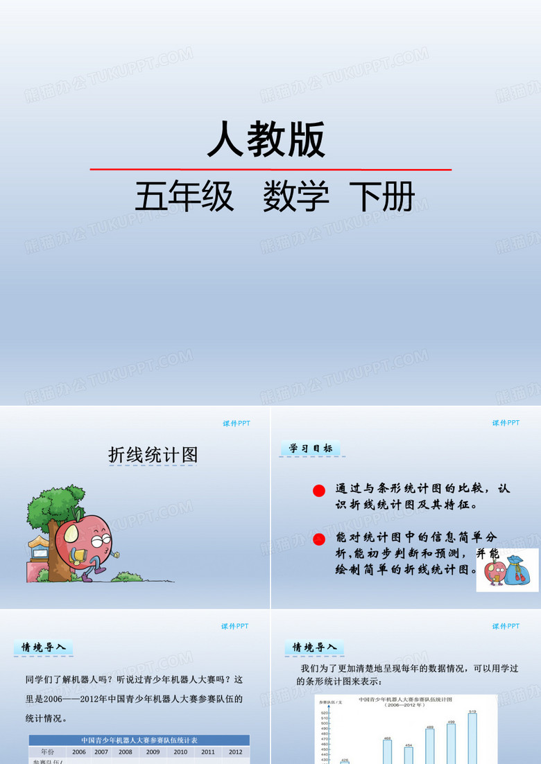 新人教版五年级数学下册折线统计图折线统计图