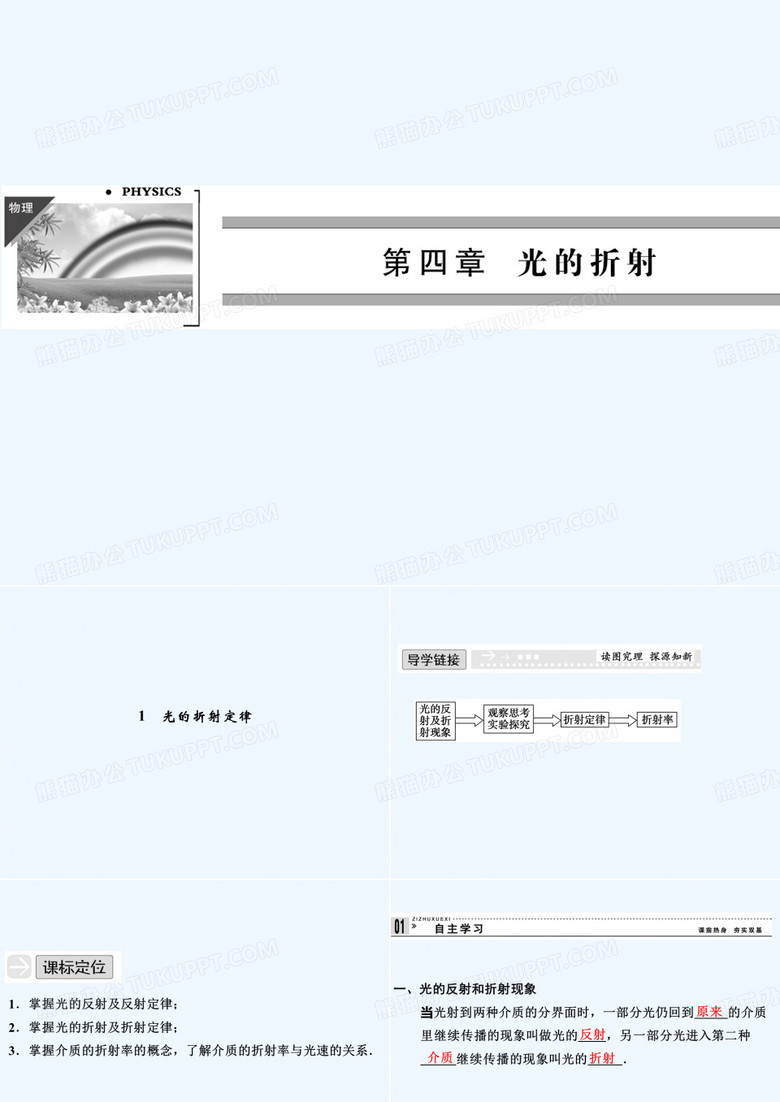 2013-2014学年高二物理配套课件：4.1 光的折射定律（教科版选修3-4）