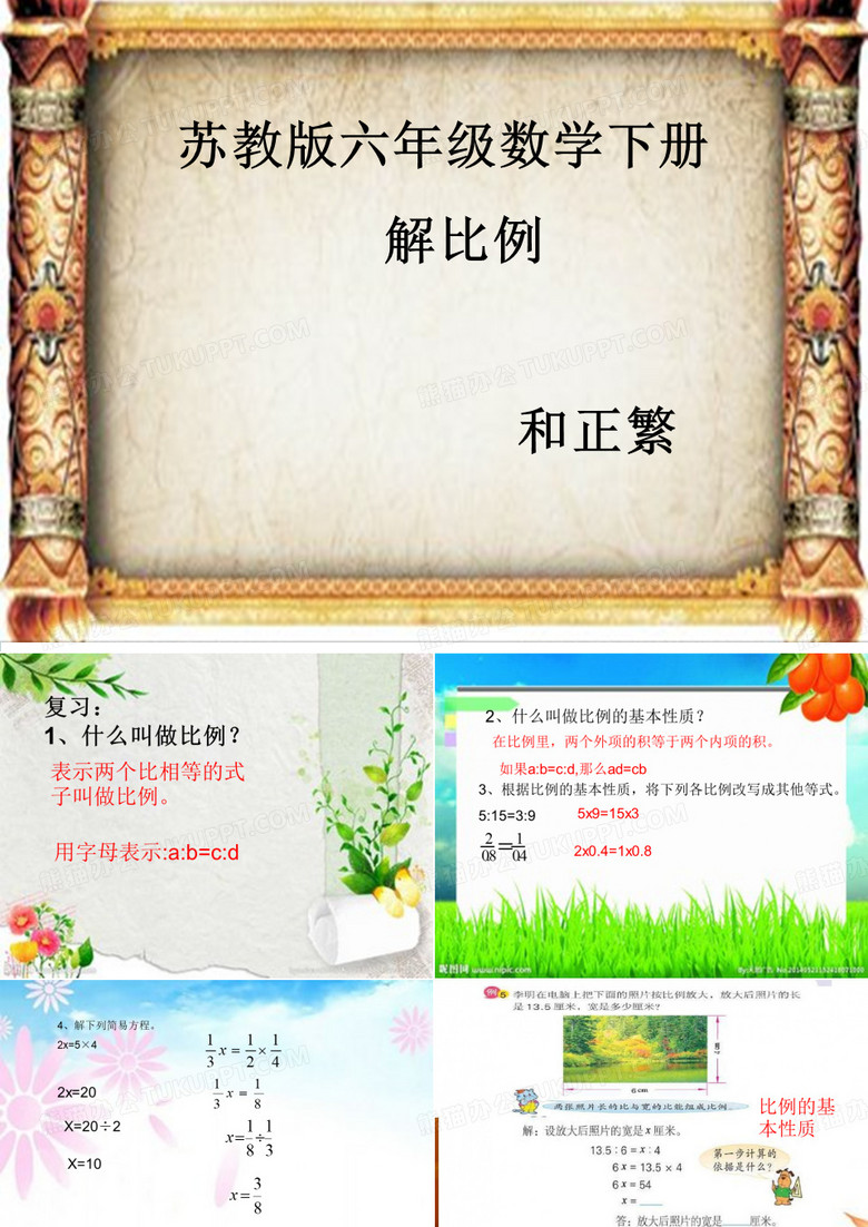 六年级数学下册解比例苏教版ppt课件12