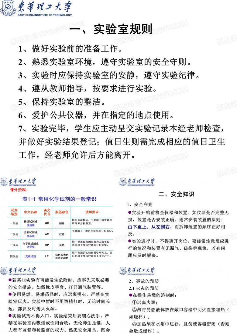 实验1：有机化学实验的一般知识(3h)