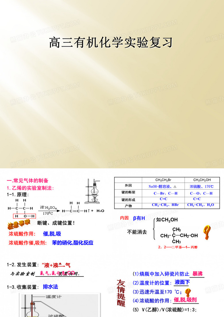 高三有机化学实验复习
