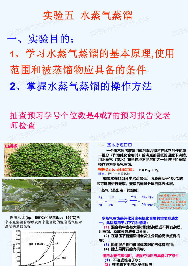 有机化学实验--水蒸气蒸馏