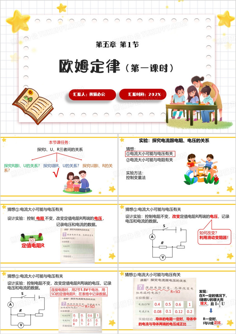 卡通风欧姆定律课件PPT模板