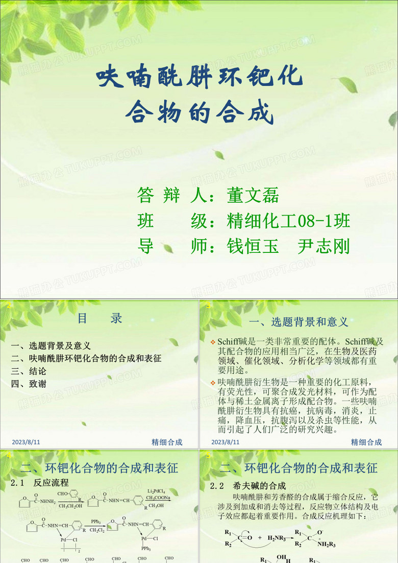 化工合成毕业答辩PPT