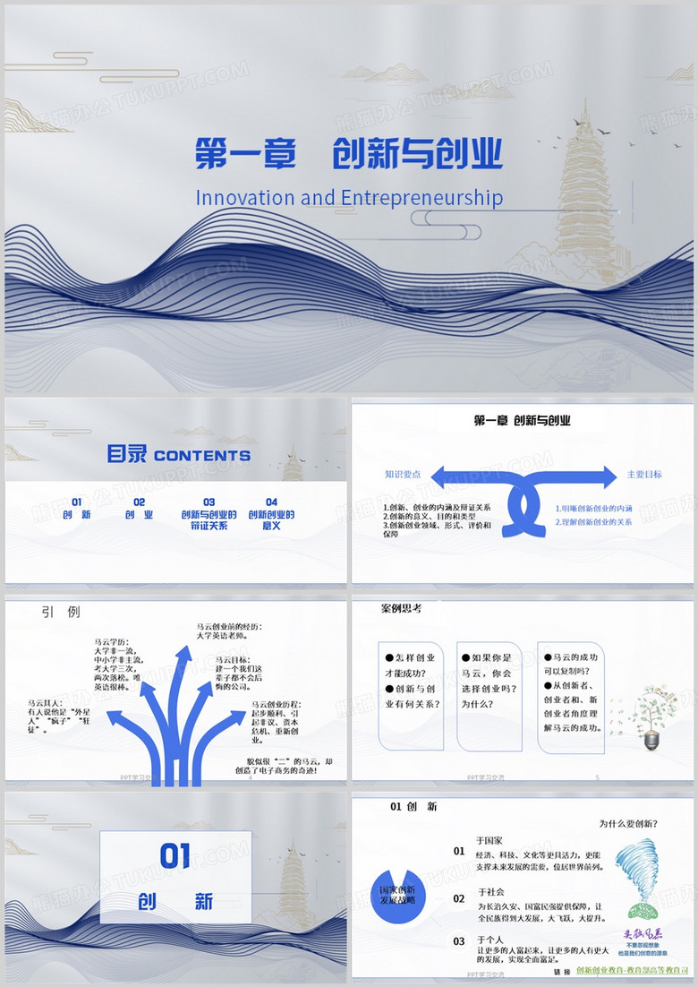 简约风创新与创业课件PPT模板