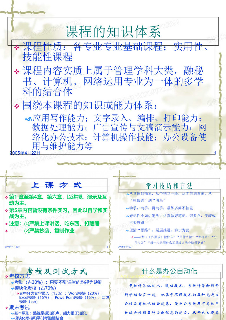 办公自动化培训课程
