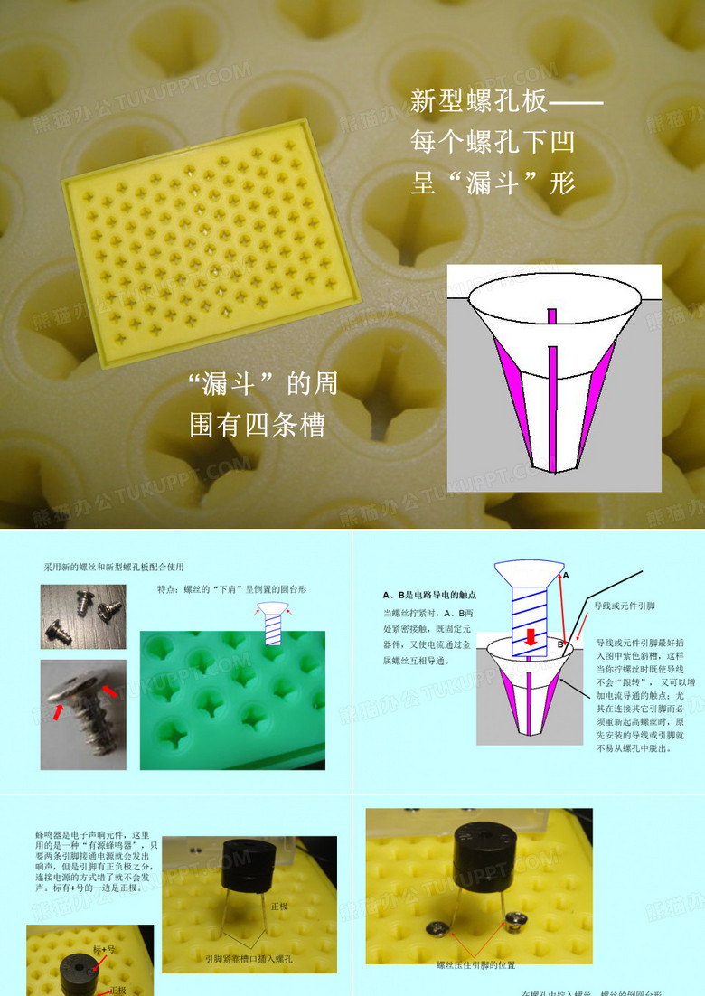 每个螺孔下凹呈“漏斗”形
