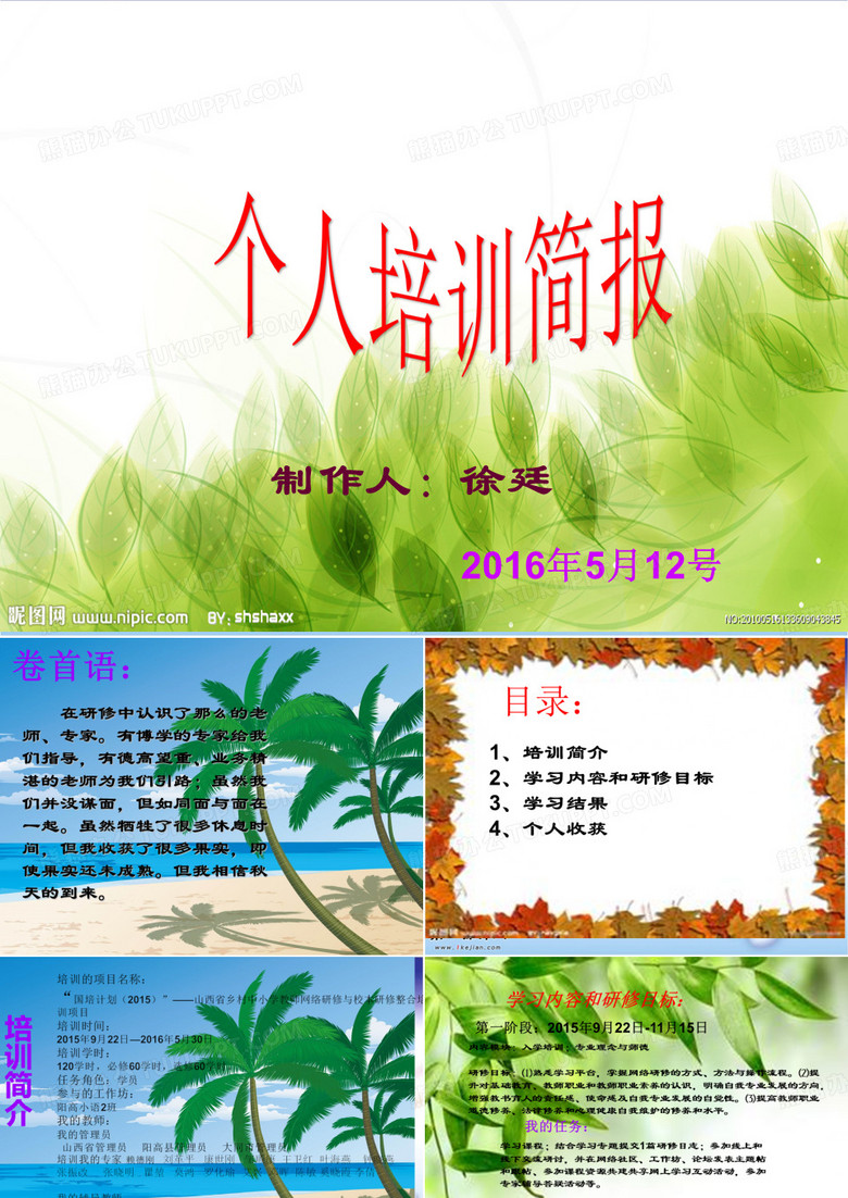 个人培训简报