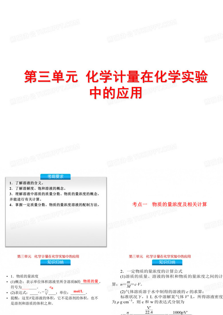 化学计量在化学实验中的应用