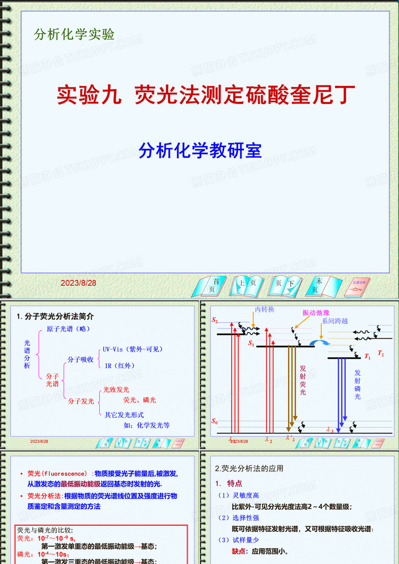 分析化学 实验九 荧光分光实验