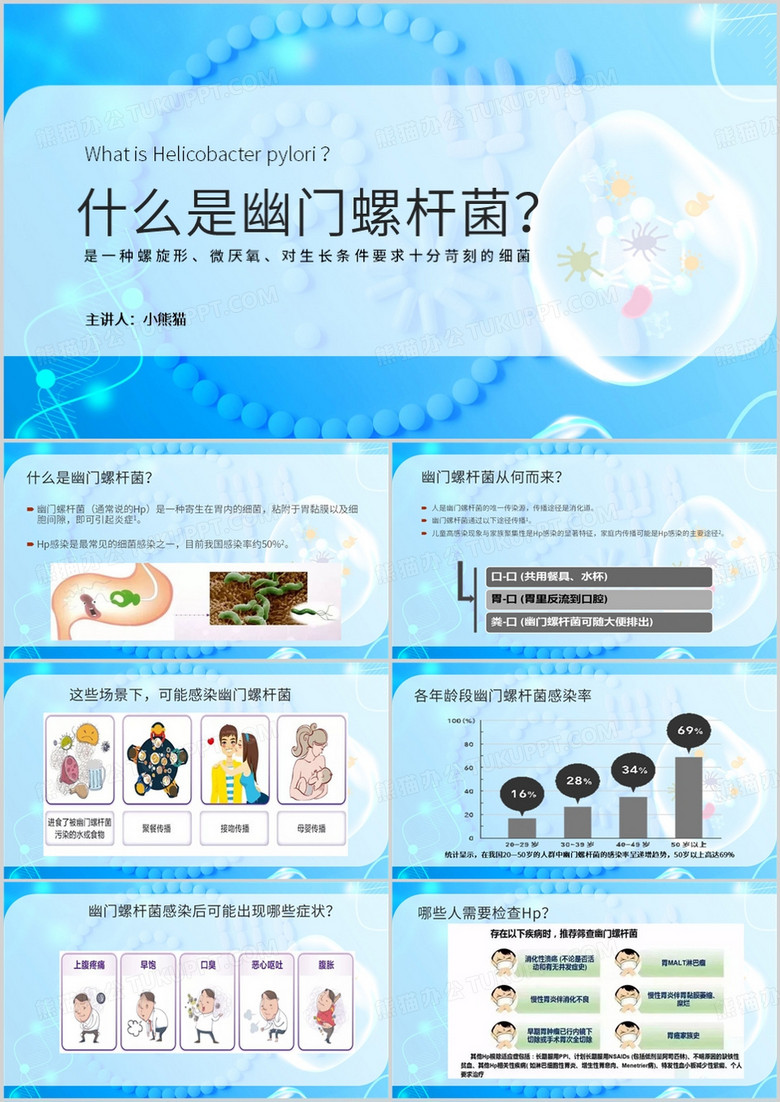 什么是幽门螺杆菌宣传介绍PPT模板
