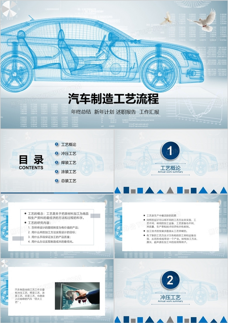 简约商务风汽车制造工艺流程PPT模板 简约商务风汽车制造工艺流程PPT模板