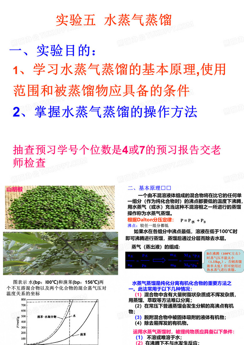有机化学实验  水蒸气蒸馏