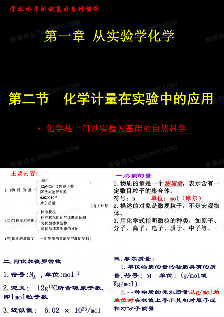 化学计量在实验中的应用