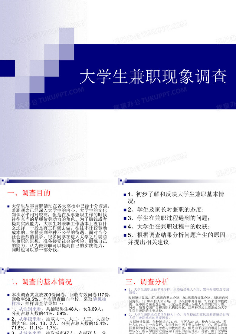 大学生兼职问卷调查报告