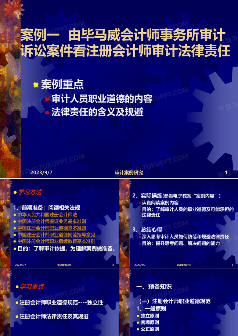 案例重点审计人员职业道德的内容法律责任的含义及规避(精)