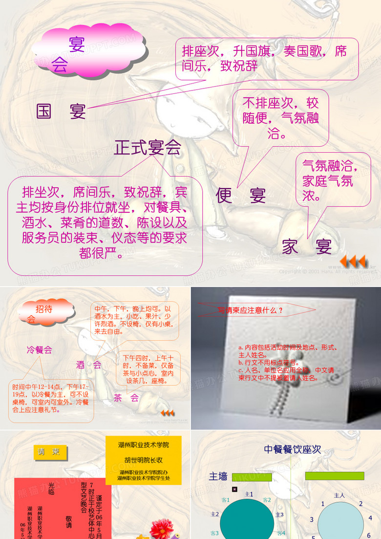 宾客主次座位