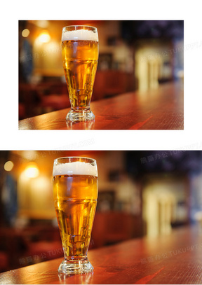 在酒吧吧台上的一杯酒摄影高清图片