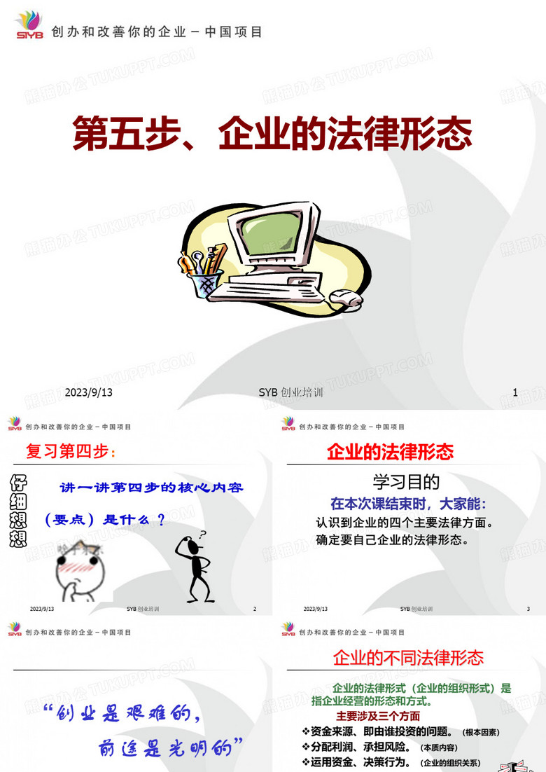 5、SYB创业培训第五步：确定企业性质-PPT精选文档