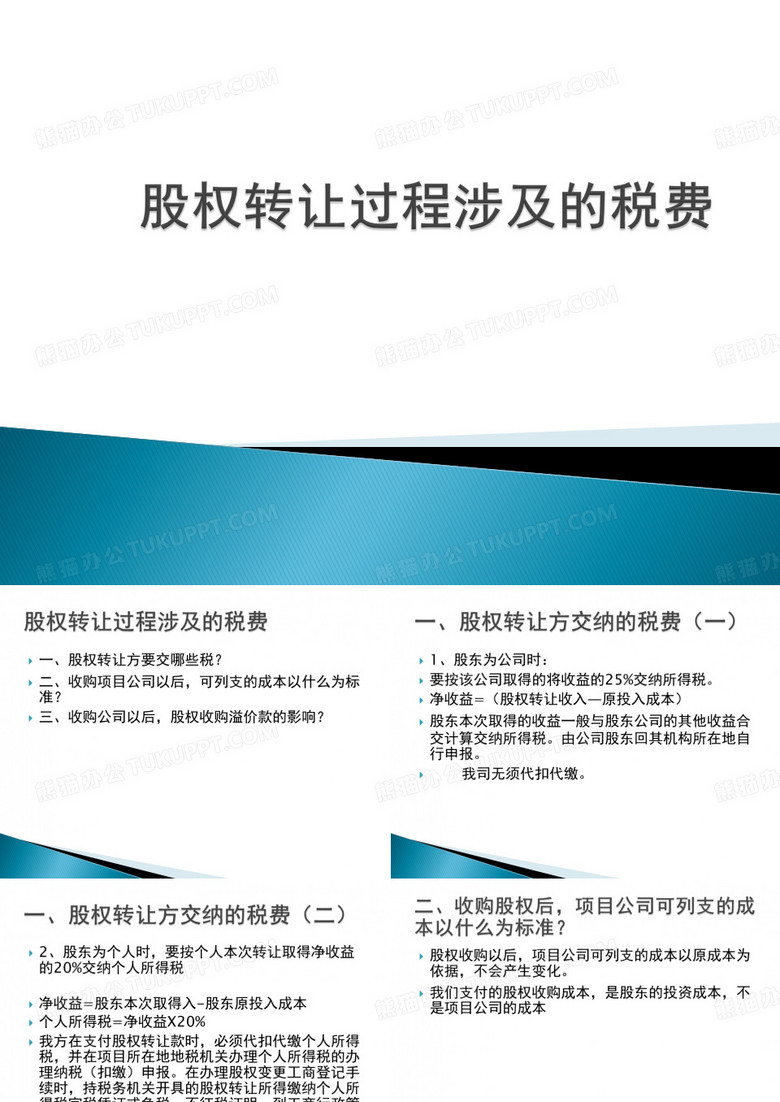 股权转让涉及的税费
