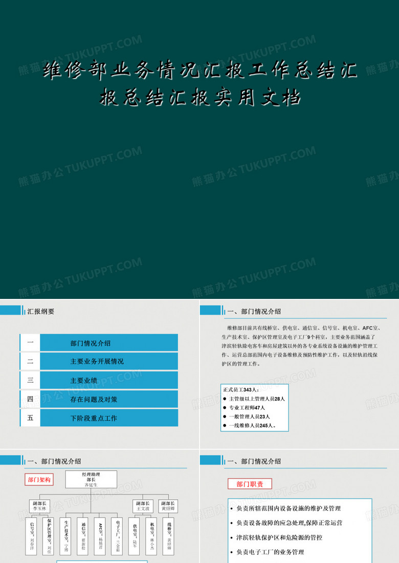 维修部业务情况汇报工作总结汇报总结汇报实用文档