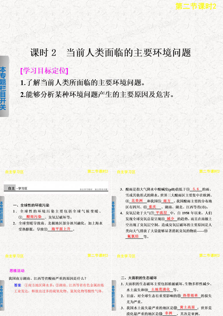 2019-高中地理 1.2.2 当前人类面临的主要环境问题课件  选修6教育精品.ppt