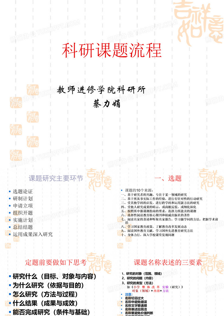 科研课题流程
