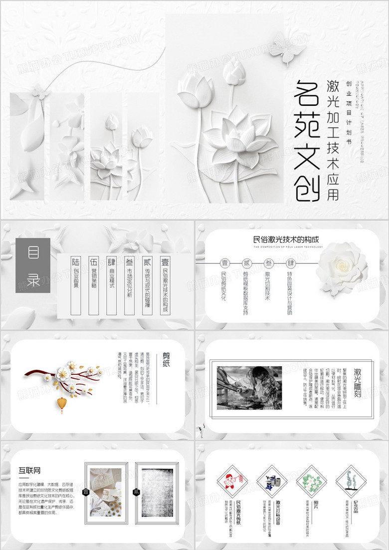 创业比赛文创激光技术应用PPT模板