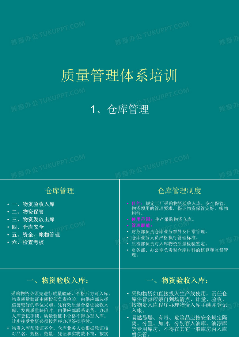 仓库 质量管理体系培训