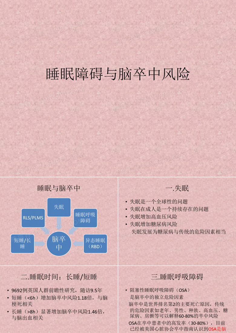 睡眠障碍与脑卒中