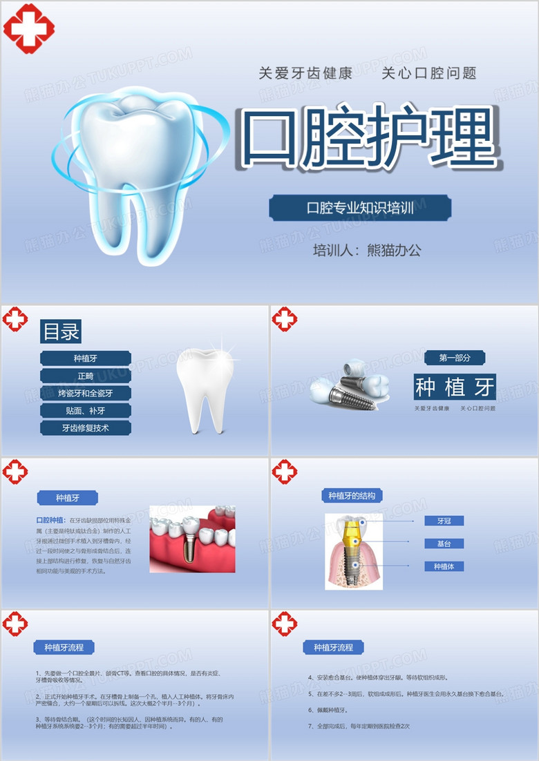 医疗口腔专业知识培训PPT模板