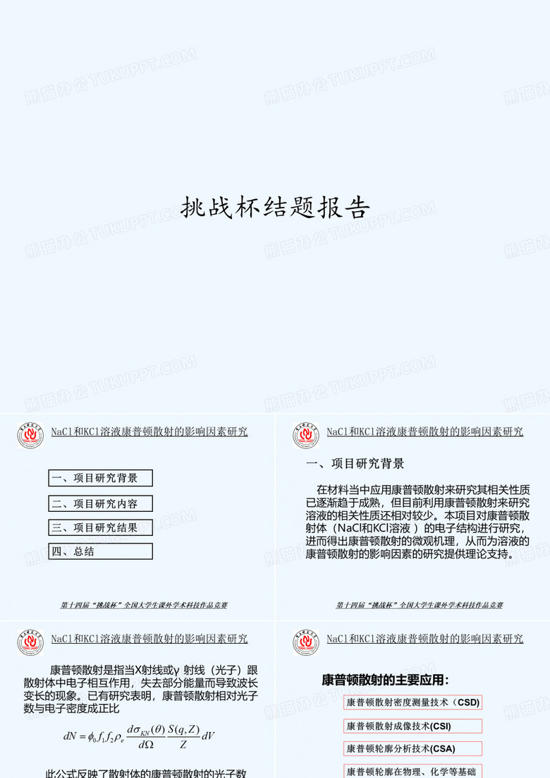 挑战杯结题报告 PPT