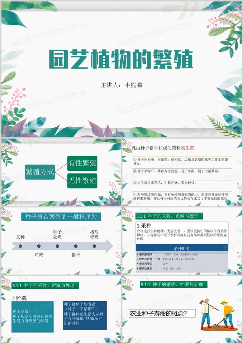 园艺植物的繁殖简介概述PPT模板