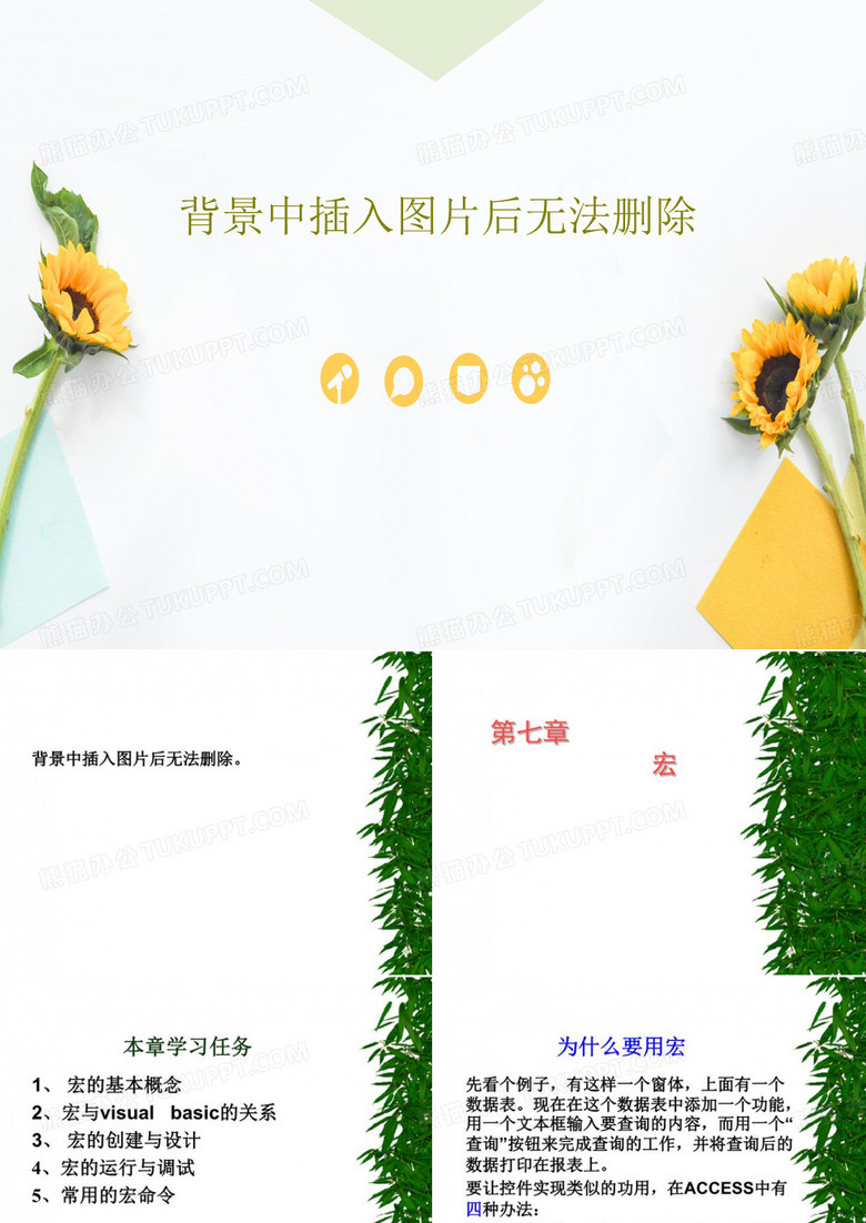 背景中插入图片后无法删除46页PPT