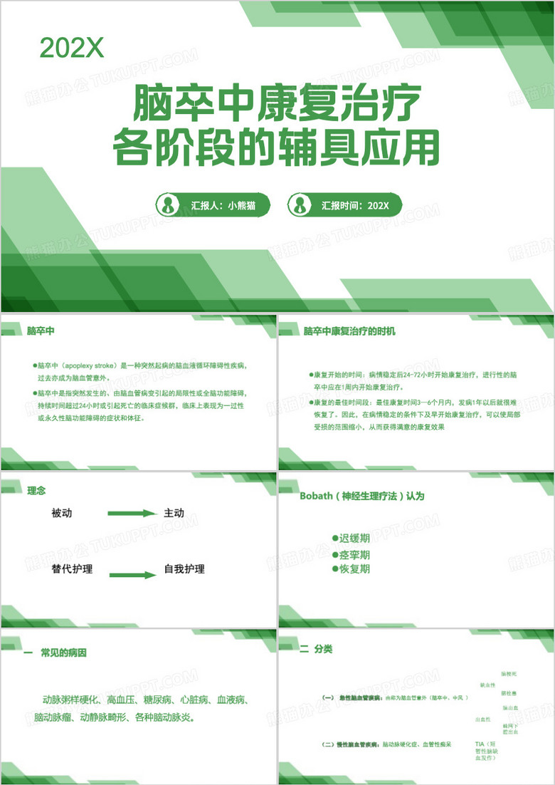 脑卒中康复治疗方法ppt模板