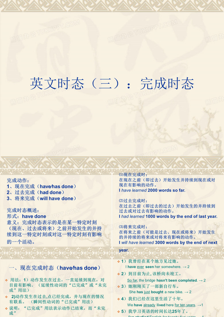.英文时态：完成时态