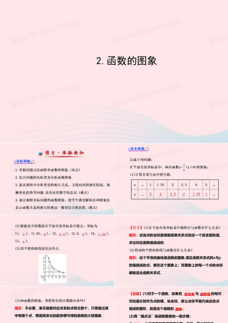 八年级数学下册第17章函数及其图象17.2函数的图像2函数的图象课件新版华东师大版